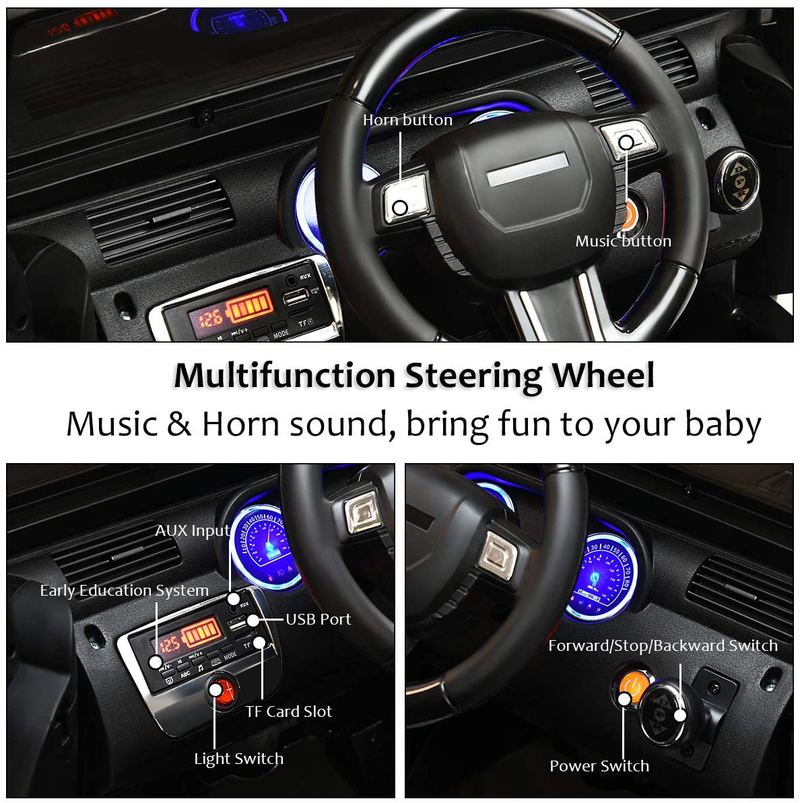 12V Battery Powered Ride-On Truck for Kids with Remote Control, LED Lights, and Music