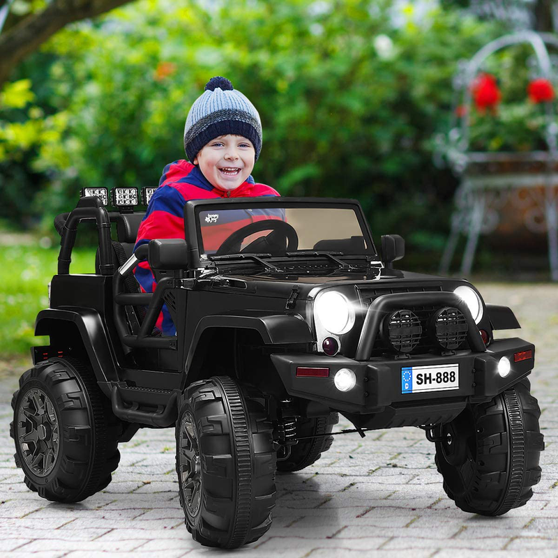 12V Battery Powered Ride-On Truck for Kids with Remote Control, LED Lights, and Music