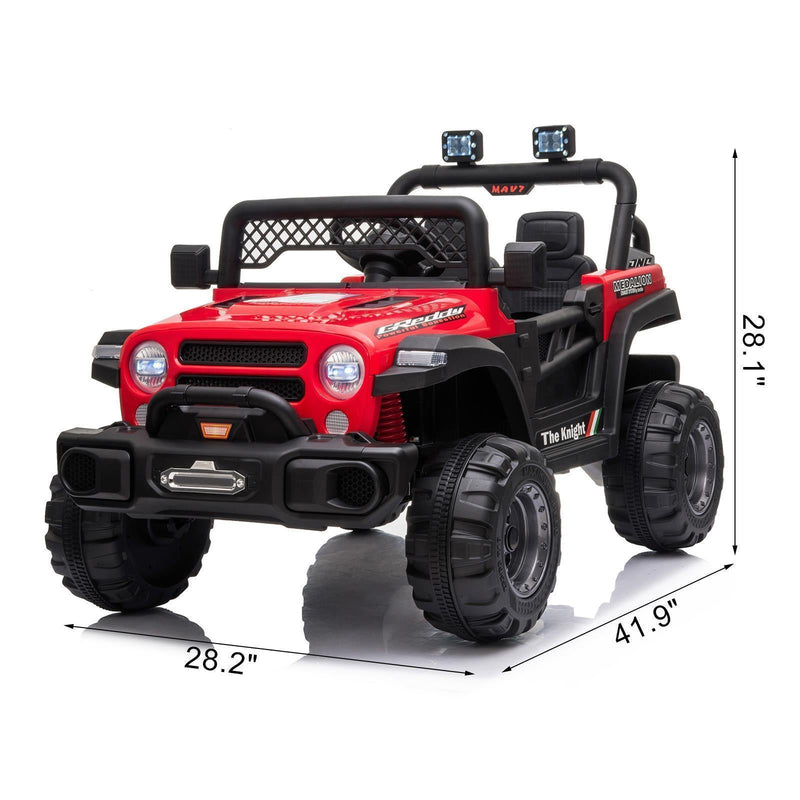 12V Battery Powered Ride On Truck with 2 Front LED Lights - Perfect Gift for Kids