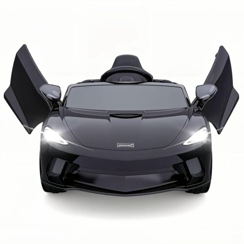12V Battery Powered Sports Car for Kids with LED Headlights - Black