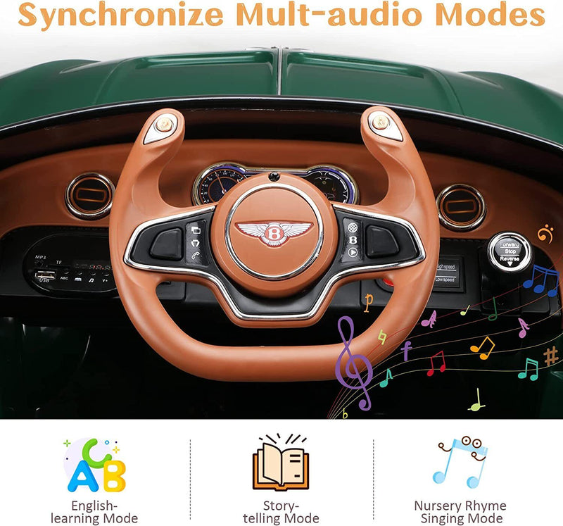Licensed Bentley Style 12V Electric Ride On Car for Kids with Remote Control - Perfect Gift!