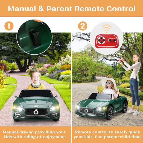 12V Licensed Bentley Kids Electric Ride On Car with Remote Control and LED Lights