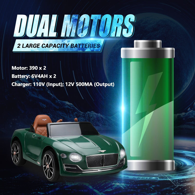 12V Electric Bentley Style Ride On Car for Kids with Remote Control and AUX