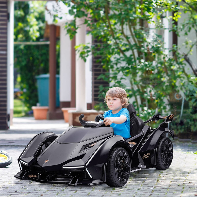 12V Black Lamborghini GT Kids Ride-On Sports Car with Remote Control