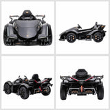 12V Black Lamborghini GT Kids Ride-On Sports Car with Remote Control