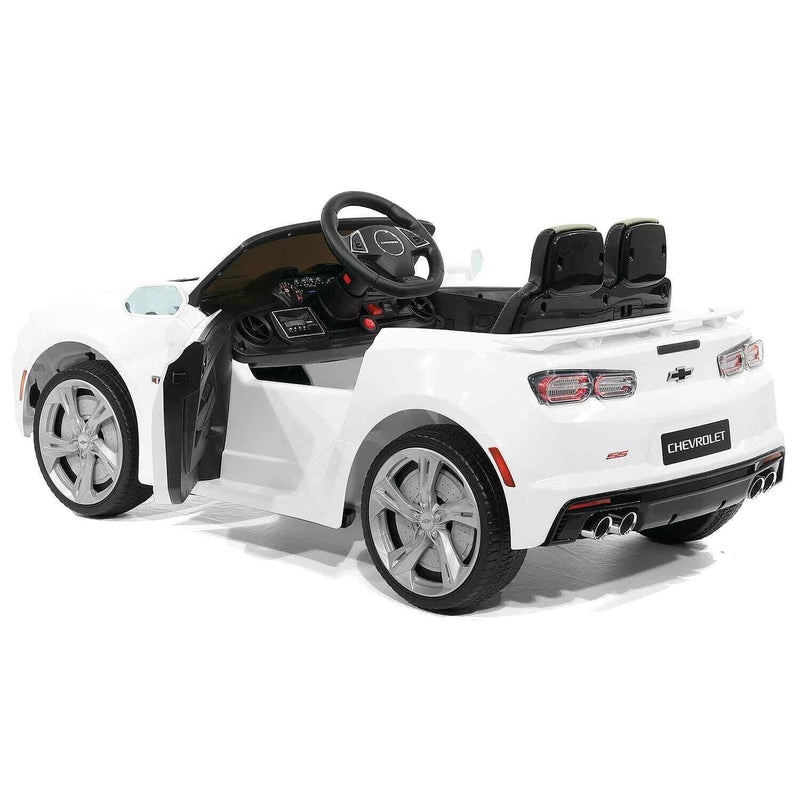 12V Chevrolet Camaro SS Ride-On Car with EVA Rubber Tires, Open Doors, 3 Speeds, and Remote Control