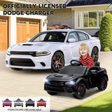 12V Dodge Charger SRT Hellcat Ride-On Toy with Remote Control, MP3, and LED Lights for Kids