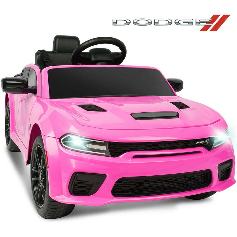 12V Dodge Charger SRT Hellcat Ride-On Toy with Remote Control, MP3, and LED Lights for Kids