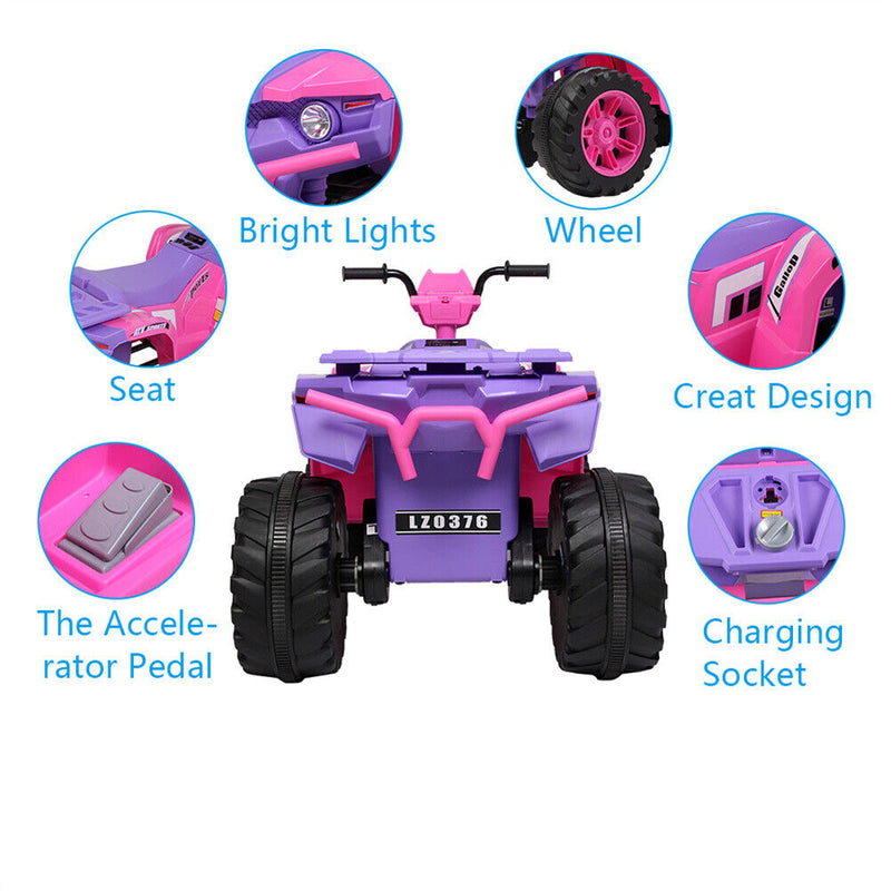 12V Electric ATV 4 Wheeler Ride-On Toy with Music for Kids