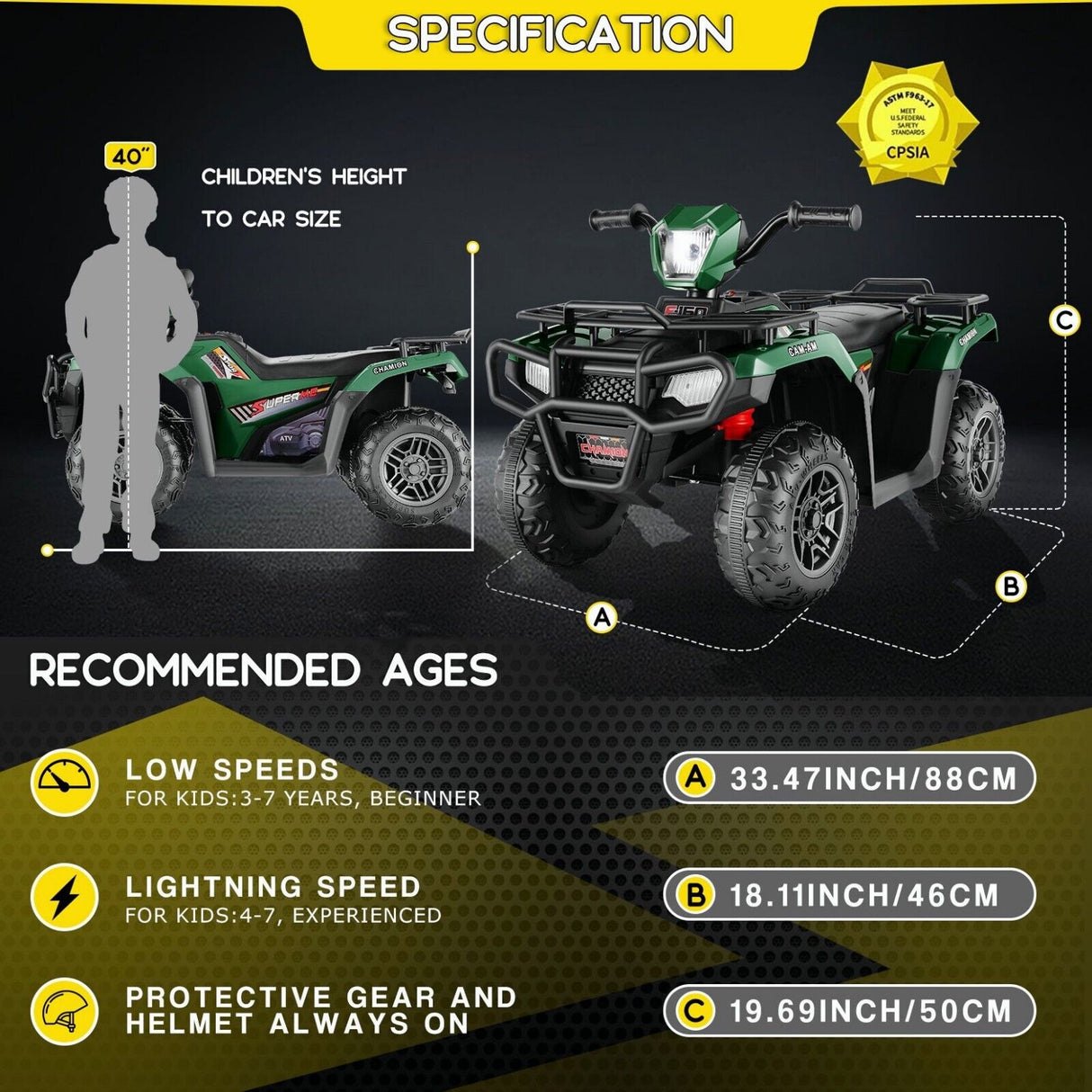12V Battery Powered Electric ATV Quad Ride-On Car for Kids - Fun and Adventure on Wheels!