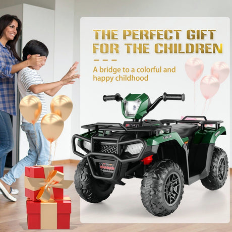 12V Quad for Kids with LED Lights and Dual Speed Options
