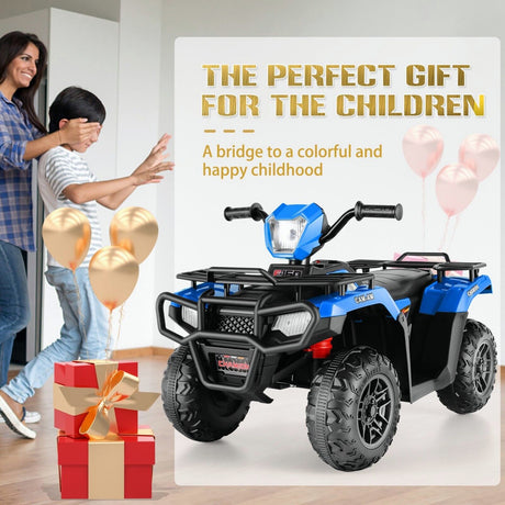 12V Quad for Kids with LED Lights and Dual Speed Options