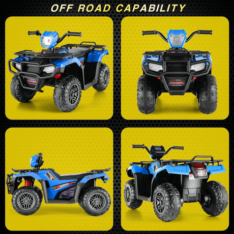 12V Quad for Kids with LED Lights and Dual Speed Options