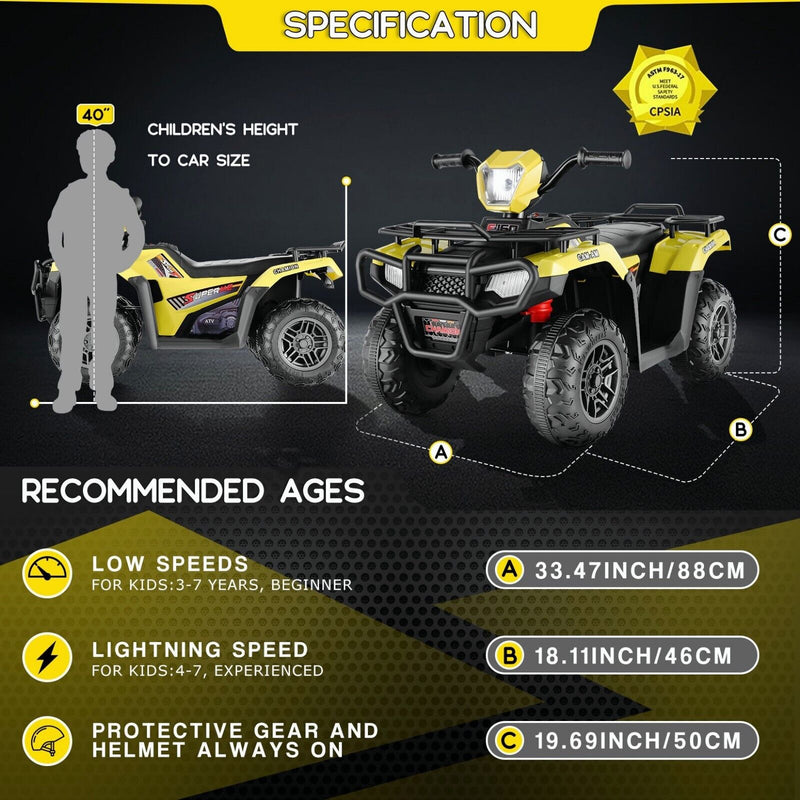 12V Electric ATV Car for Kids with Music and Headlights