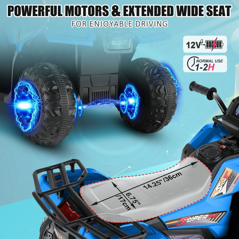 12V Electric ATV Ride-On Toy Car with USB/MP3 for Kids Ages 3-6