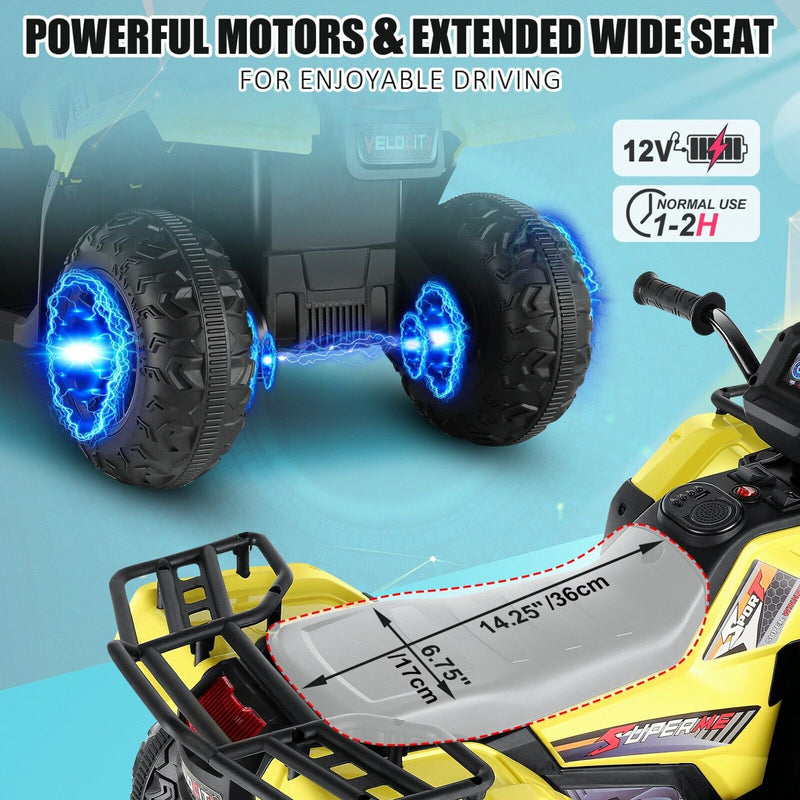 12V Electric ATV Ride-On Toy Car with USB/MP3 for Kids Ages 3-6