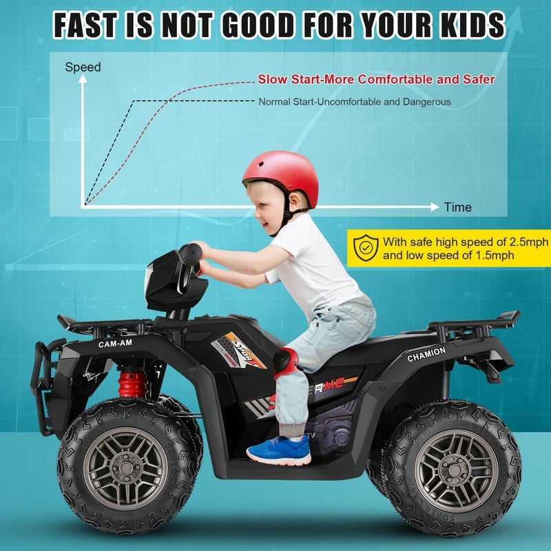 12V Electric Ride-On ATV Toy Car with USB/MP3, 4 Wheels for Kids Ages 3-6