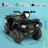 12V Electric Ride-On ATV Toy Car with USB/MP3, 4 Wheels for Kids Ages 3-6