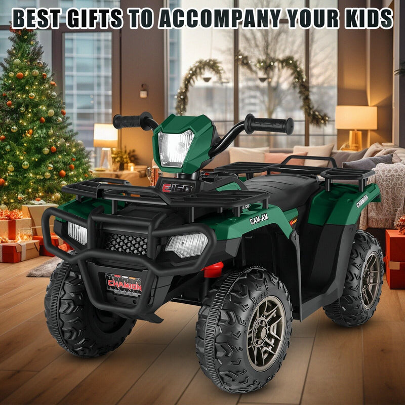12V Electric Ride-On ATV Toy Car with USB/MP3, 4 Wheels for Kids Ages 3-6
