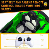12V Electric Battery Powered Sports Car for Kids with Remote Control - Green