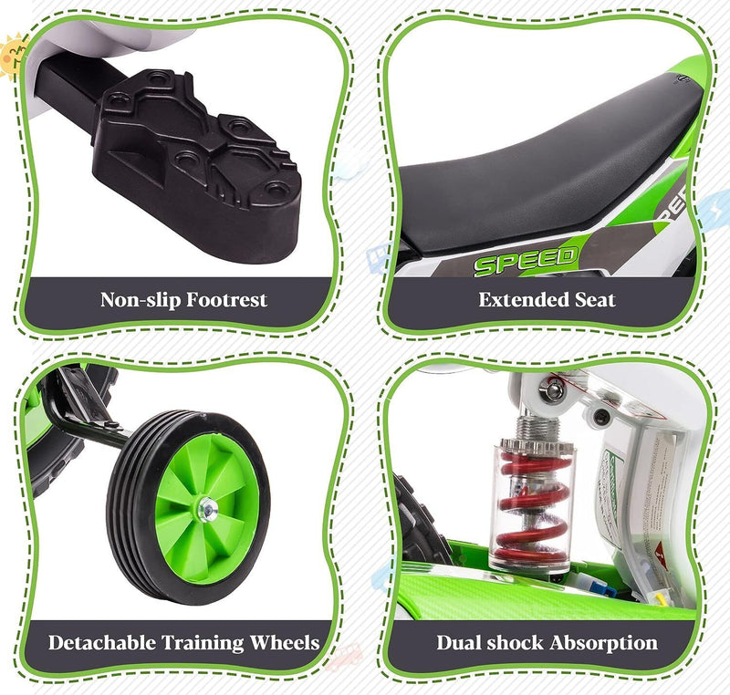 12V Electric Dirt Bike Ride-On Toy for Kids - Battery Powered Motorbike