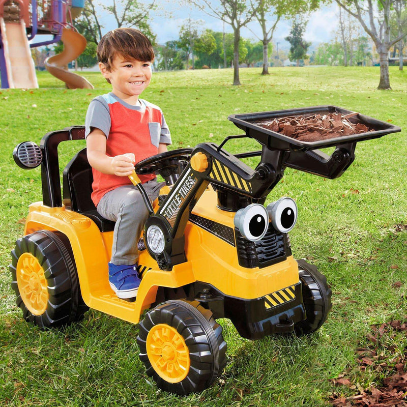 12V Electric Excavator Digger Scooper Ride-On Toy for Kids - Gender-Neutral Design