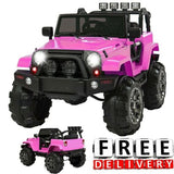 12V Electric Jeep Ride-On Toy with Remote Control and Lights for Toddlers