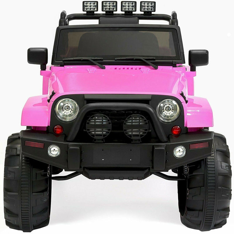 12V Electric Jeep Ride-On Toy with Remote Control and Lights for Toddlers