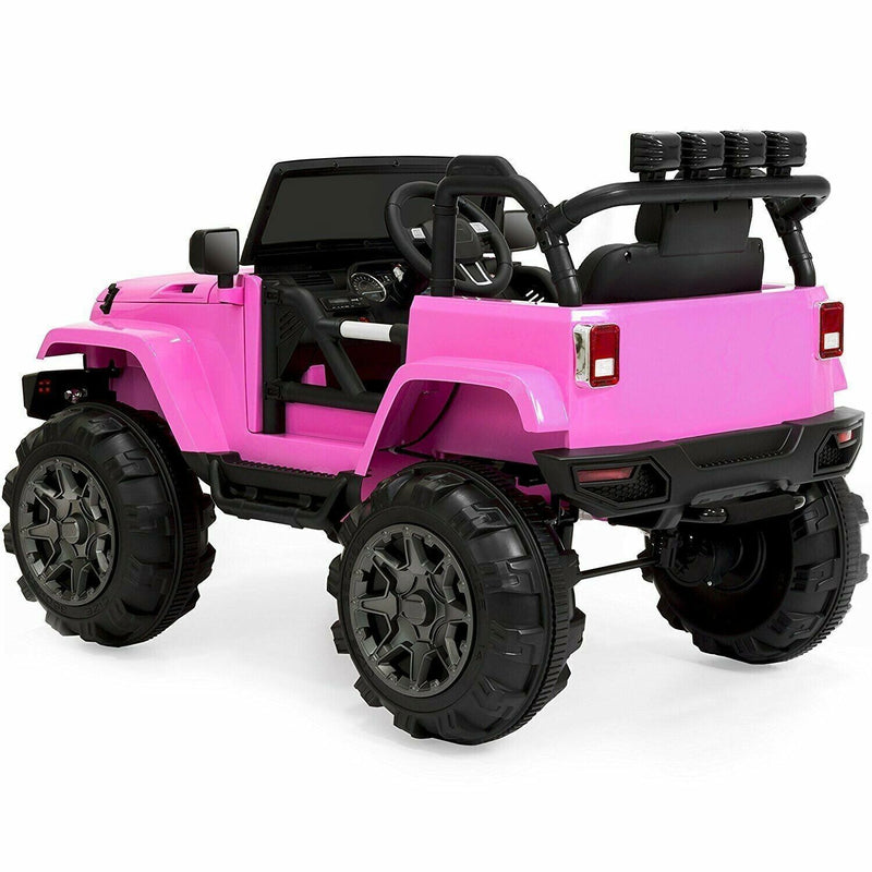 12V Electric Jeep Ride-On Toy with Remote Control and Lights for Toddlers