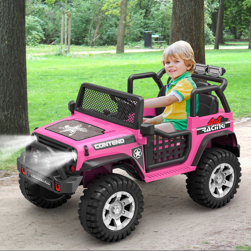 12V Electric Jeep Toy Car for Kids with LED Lights, MP3 Player, and Remote Control - Perfect Gift for Boys and Girls