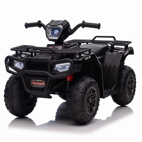 12V Electric Kids ATV Quad Car - Black, Suitable for Ages 3-6 Years