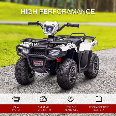 12V Electric ATV Quad for Kids Ages 3-6 in Sleek Black Design