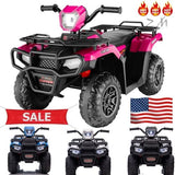 12V Electric Ride-On ATV for Kids 3-6 Years Old - Black Quad Truck with Battery Power