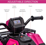 12V Electric Ride-On ATV for Kids - Black Quad Truck for Ages 3-6