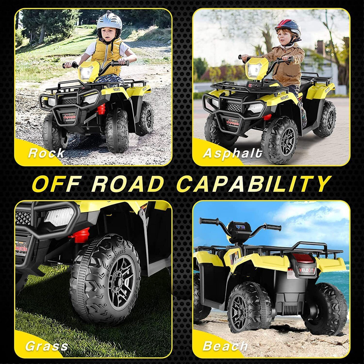 12V Electric Ride-On ATV for Kids - Black Quad Truck for Ages 3-6