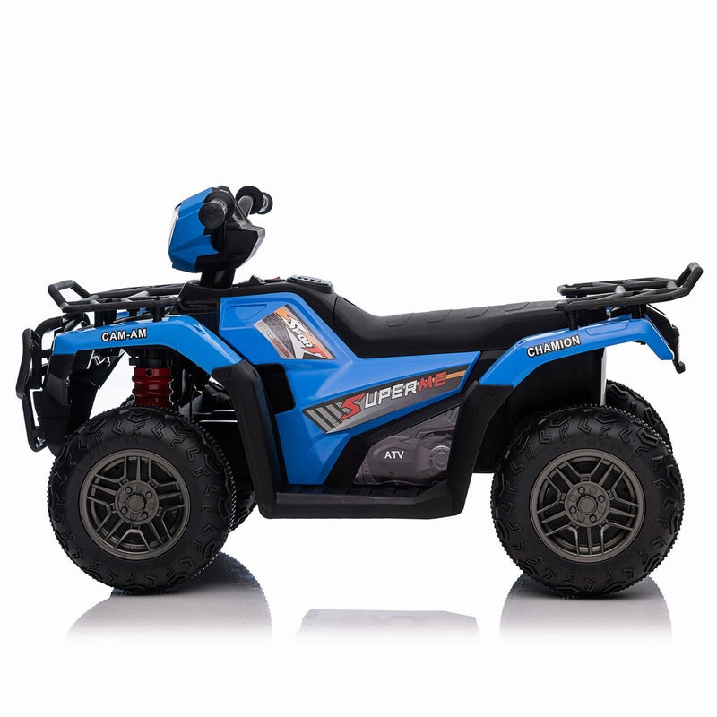 12V Electric Ride-On ATV for Kids - Black Quad Truck for Ages 3-6