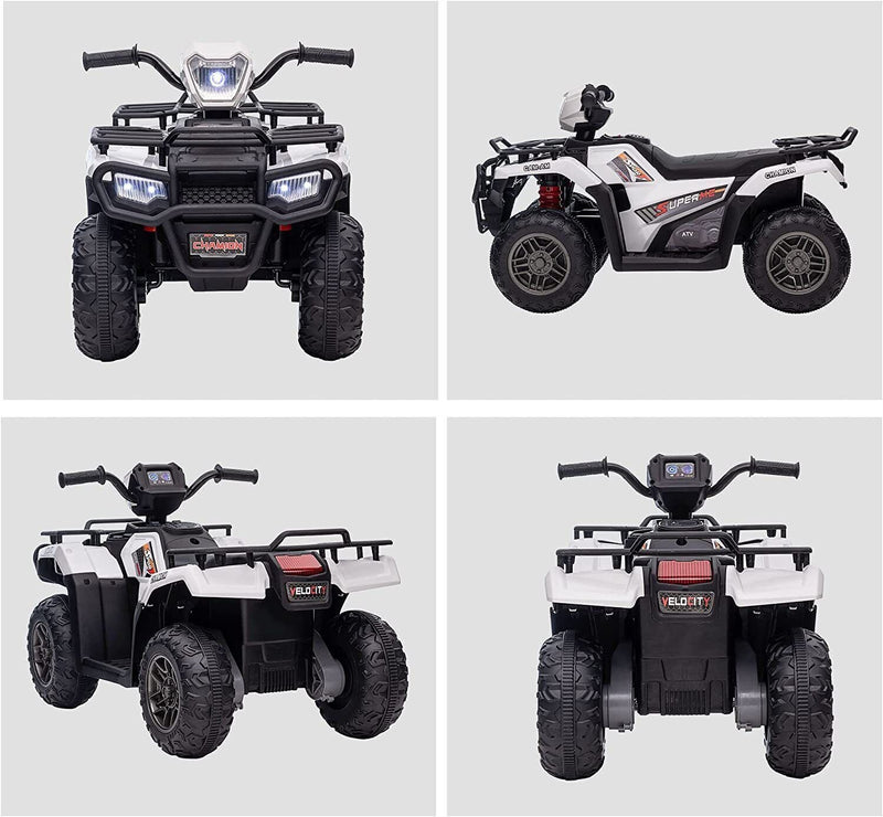 12V Electric Ride-On ATV for Kids - Black Quad Truck for Ages 3-6