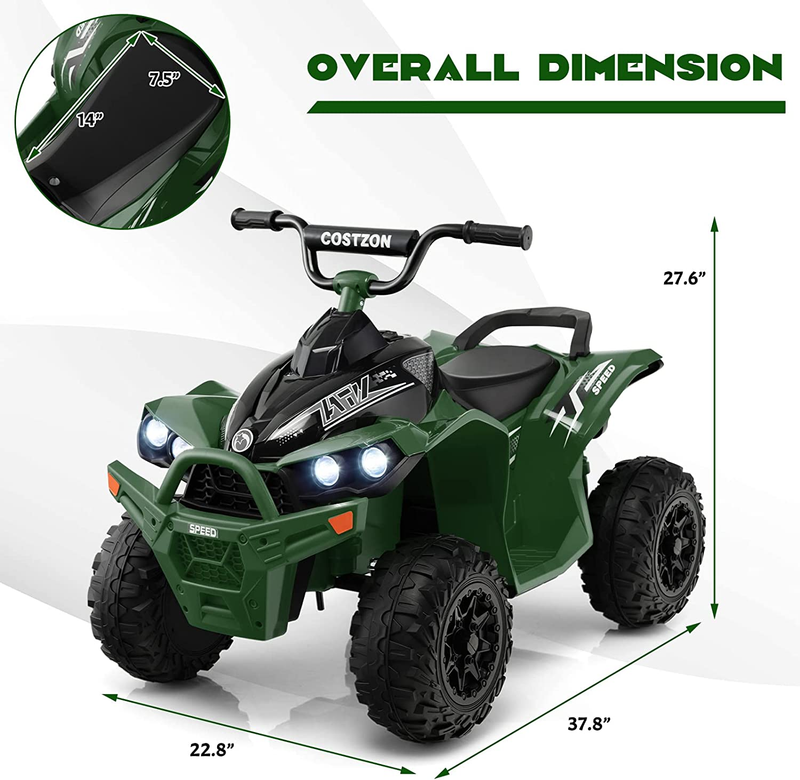 12V Electric Kids ATV with High/Low Speed and Treaded Tires