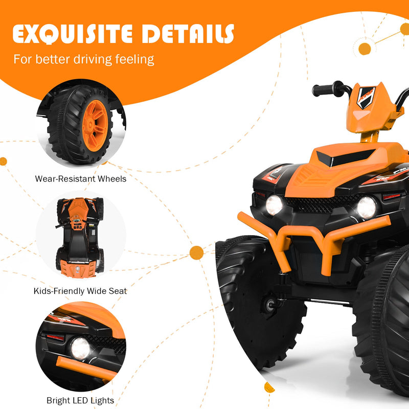 12V Electric Kids Quad ATV Ride On Car with LED Lights - The Perfect Ride for Your Little One!