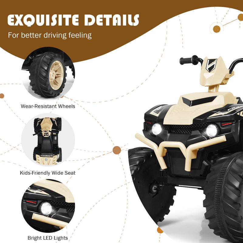 12V Electric Kids Quad ATV Ride On Car with LED Lights - The Perfect Ride for Your Little One!