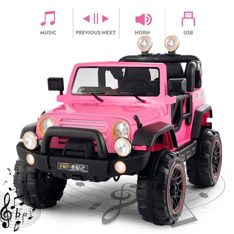 12V Electric Kids Ride-On Car with Remote Control - 3 Speeds, Pink