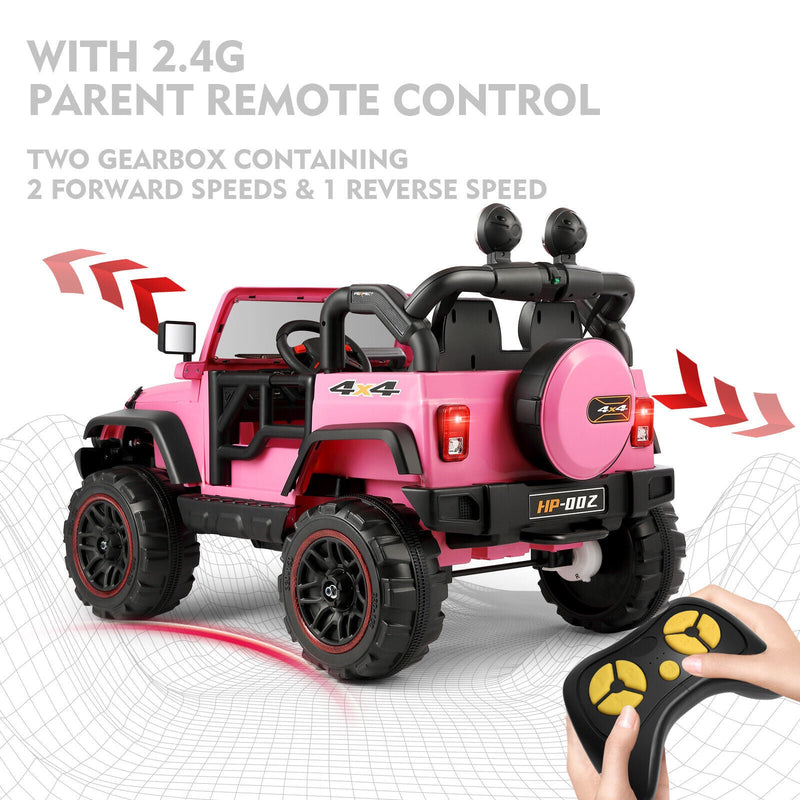 12V Electric Kids Ride-On Car with Remote Control - 3 Speeds, Pink