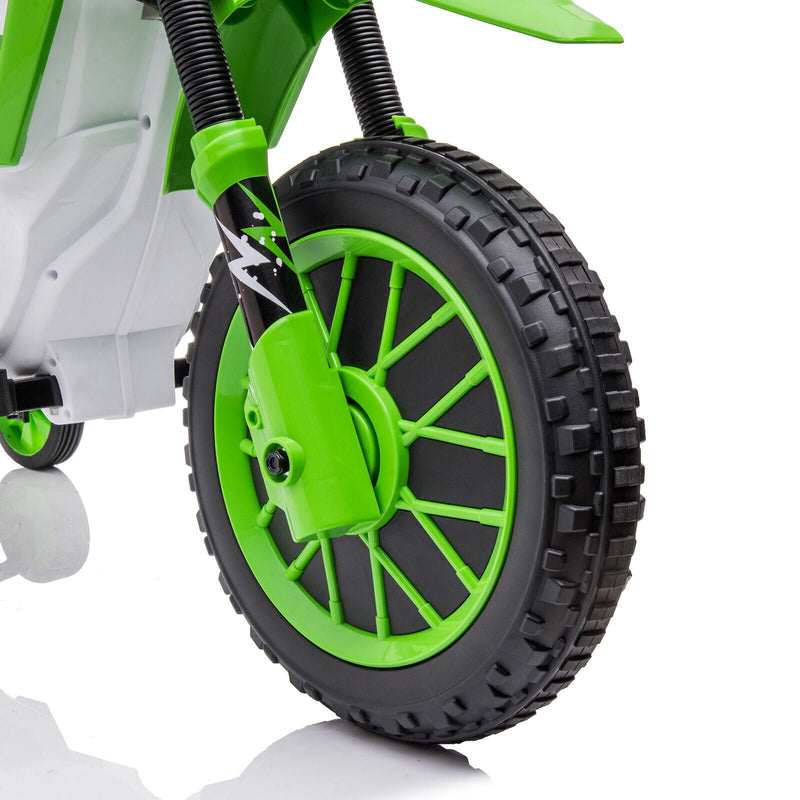 12V Electric Kids Ride-On Dirt Bike with Training Wheels - Battery Powered Motorcycle