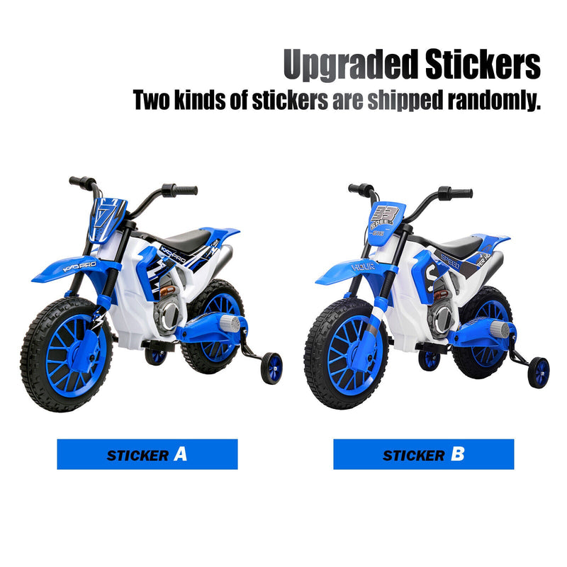 12V Electric Kids Ride On Dirt Bike with Training Wheels - Motorbike Fun for Little Riders
