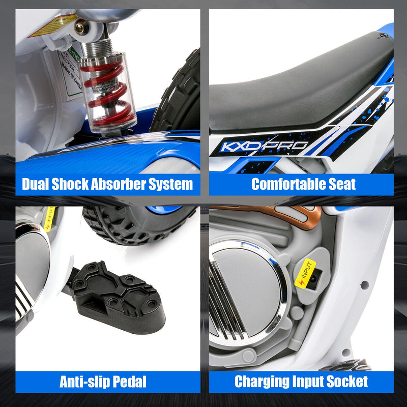 12V Electric Kids Ride On Dirt Bike with Training Wheels - Motorbike Fun for Little Riders