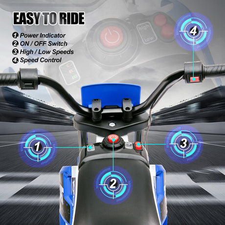 12V Electric Kids Ride On Dirt Bike with Training Wheels - Motorbike Fun for Little Riders