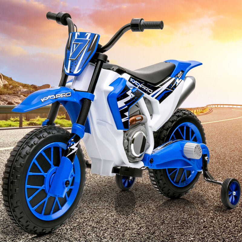 12V Electric Kids Ride On Dirt Bike with Training Wheels - Motorbike Fun for Little Riders