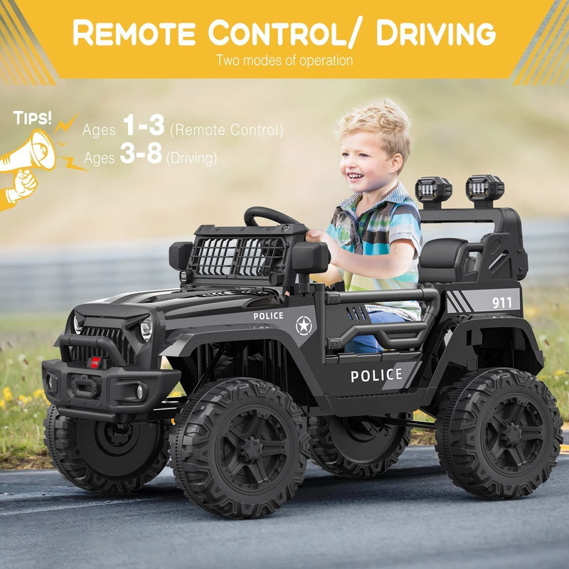12V Electric Kids Ride On Jeep with Bluetooth Remote and Safety Belt