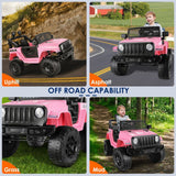 Electric Ride On Jeep for Kids with Parent Remote, Music & Headlights - 12V