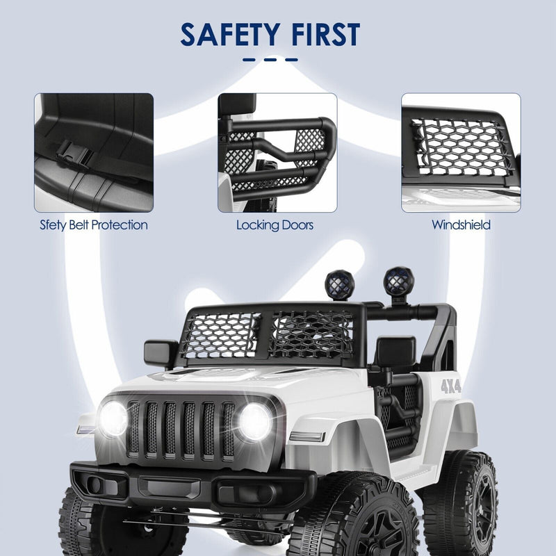 12V Electric Ride On Truck for Kids with Remote Control and MP3 Player - Powerful Battery-Powered Fun!